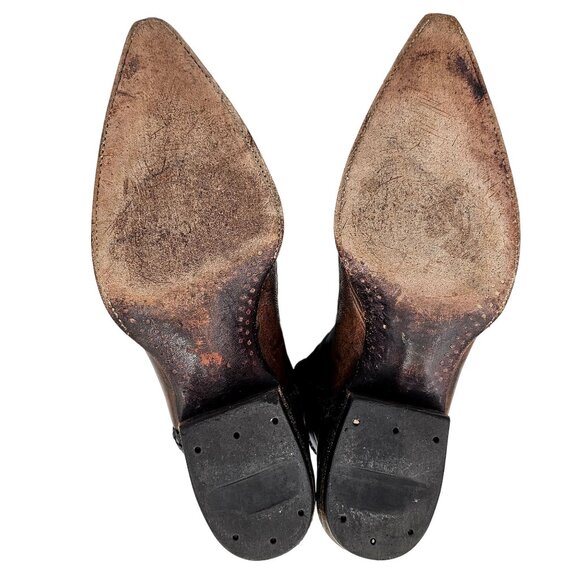 Custom 9D Hand Tooled/ Painted Native American Chief boots Vintage 1995 Western - Picture 3 of 16